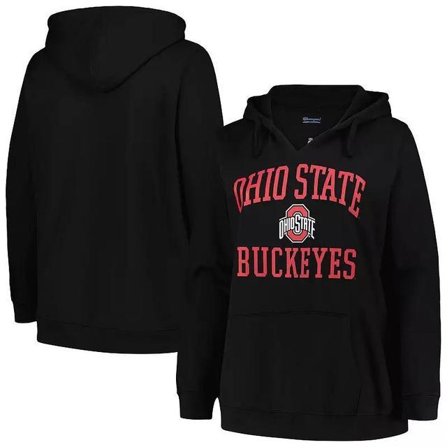 Womens Champion Ohio State Buckeyes Plus Size Heart & Soul Notch Neck Pullover Product Image