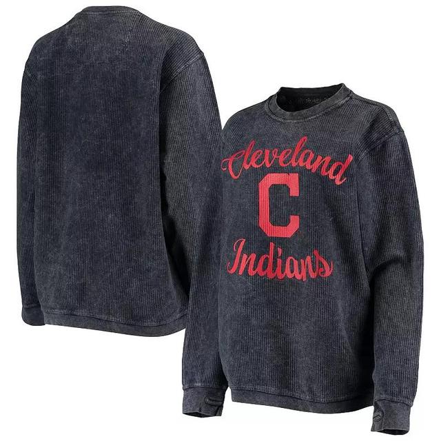 Womens G-III 4Her by Carl Banks Cleveland Indians Script Comfy Cord Pullover Sweatshirt Blue Product Image