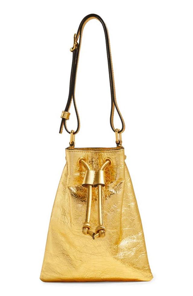 Greta Small Metallic Shoulder Bag In 917 Gold Product Image