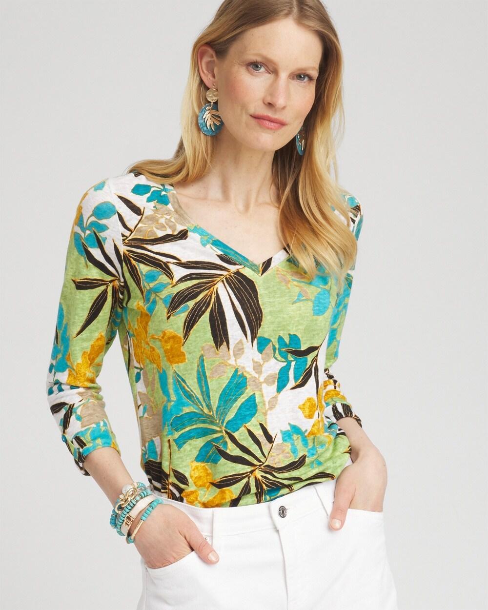 Women's Linen Warm Palms 3/4 Sleeve Tee Product Image