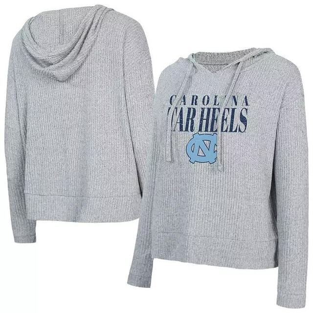 Womens Concepts Sport Heather Gray North Carolina Tar Heels Juniper Soft Modest Cropped Long Sleeve Hoodie T-Shirt Product Image