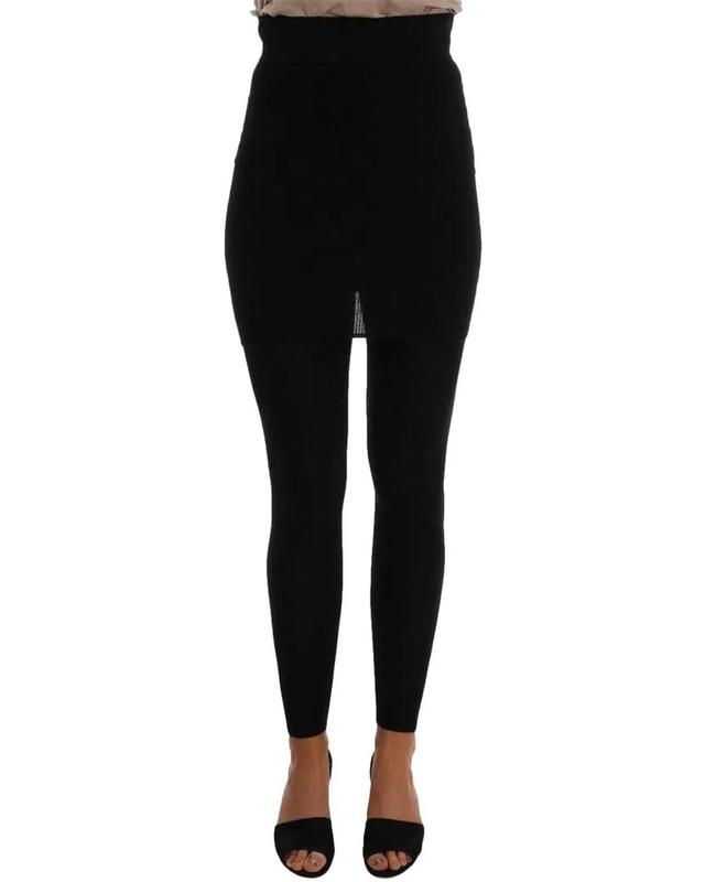 Black Cashmere Silk Stretch Tights Product Image