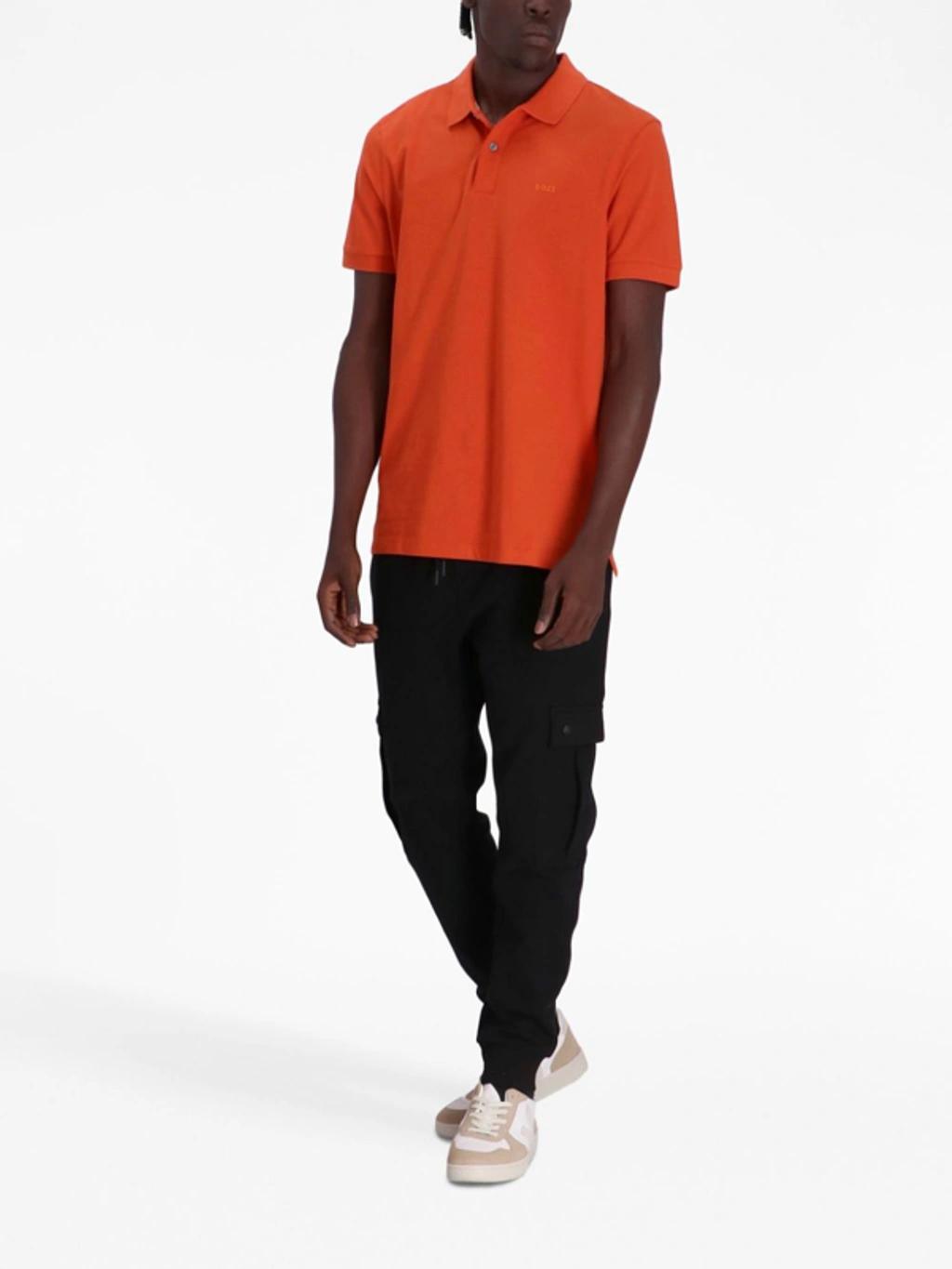 Embroidered-logo Polo Shirt In Orange Product Image