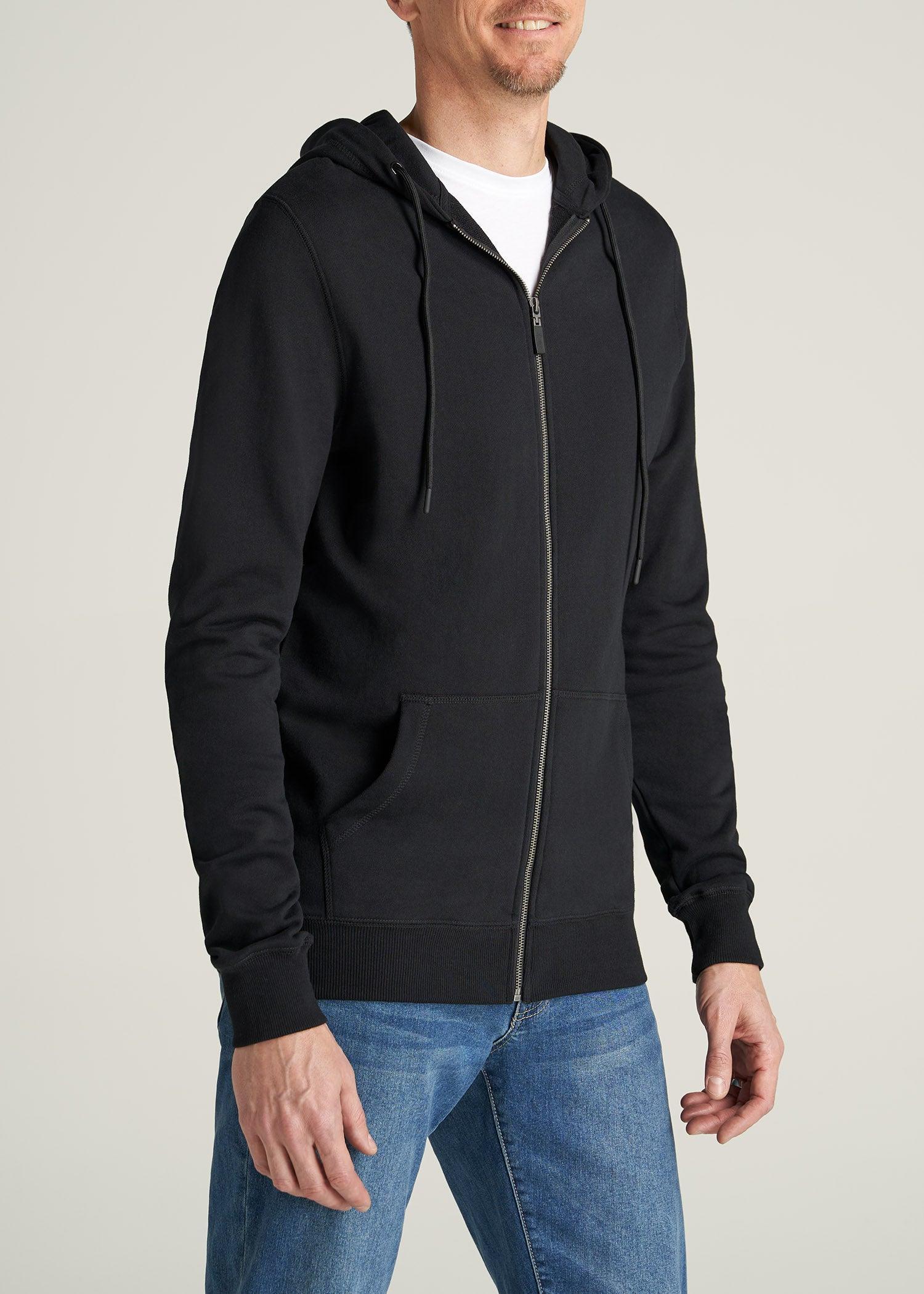 Wearever French Terry Full-Zip Men's Tall Hoodie in Black Male Product Image