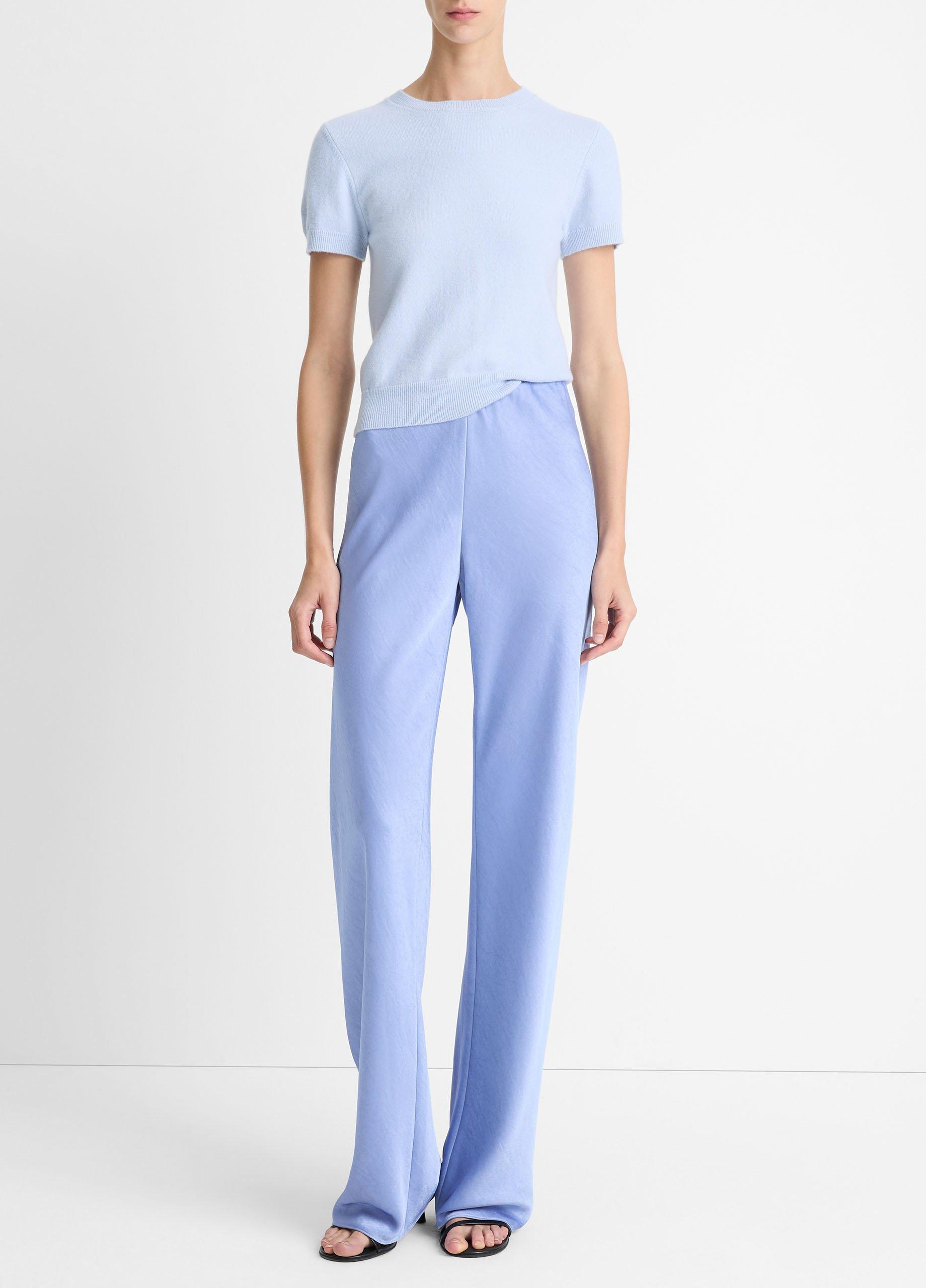 Womens Fluid Bias-Cut Satin High-Rise Trousers Product Image