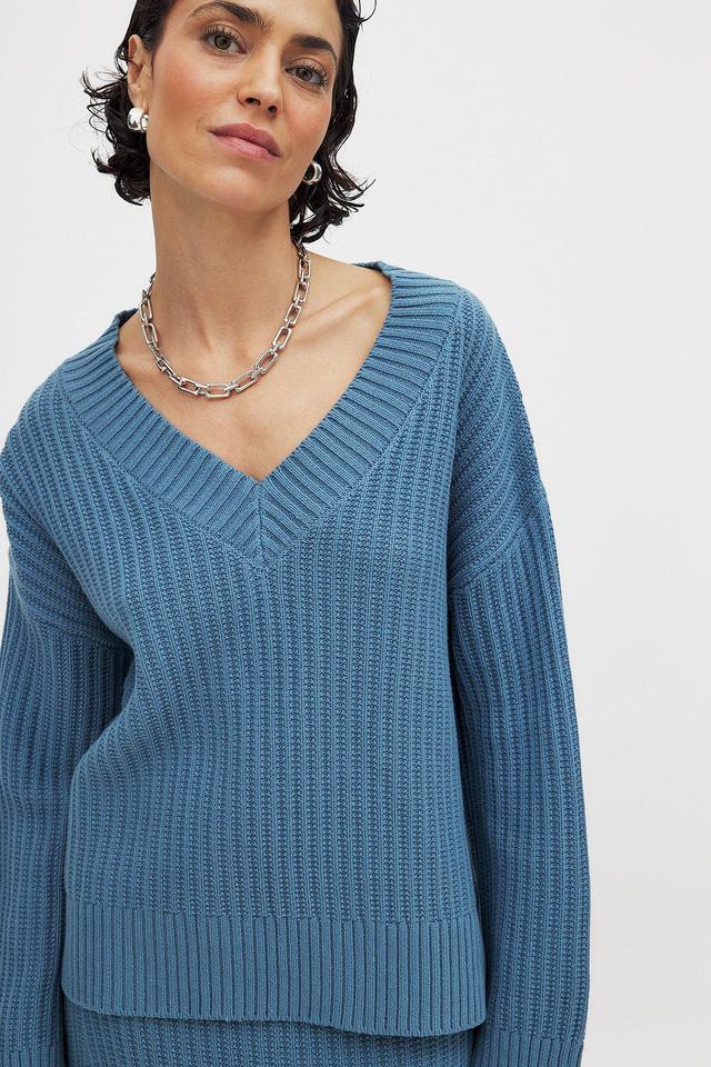 Knitted Oversized V-Neck Sweater Product Image