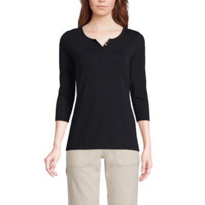 Womens Lands End Lightweight Jersey Henley Top Product Image