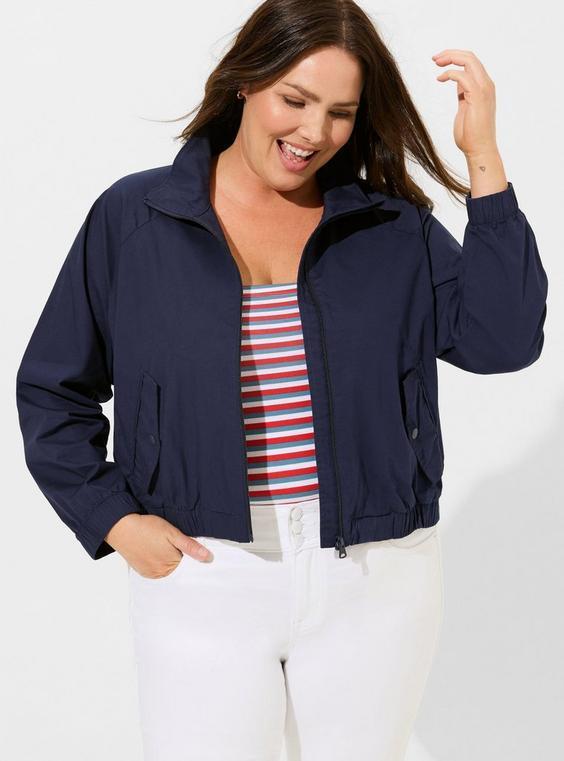 Stretch Poplin Bomber Jacket Product Image