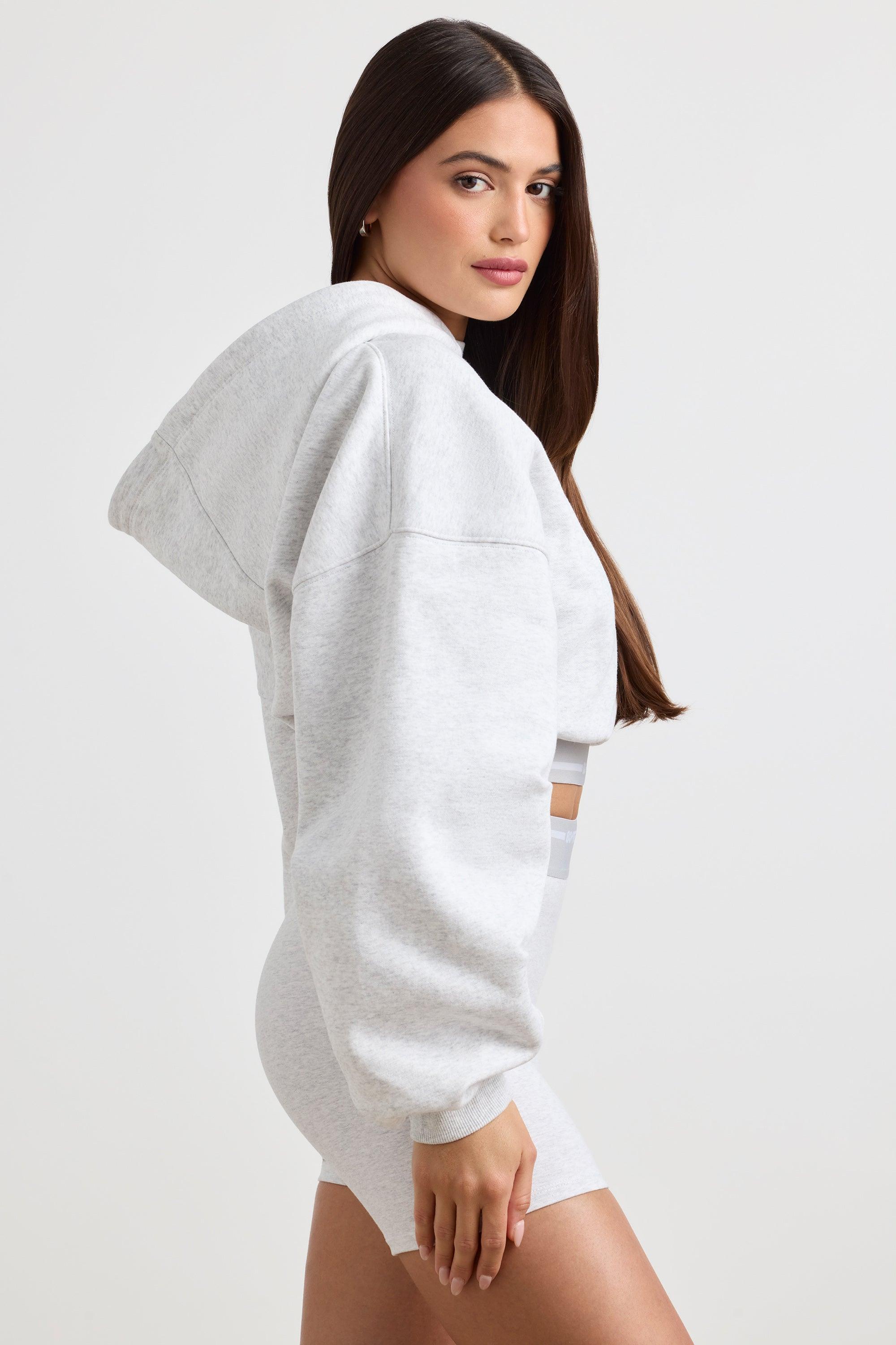 Cropped Hoodie in Grey Marl Product Image