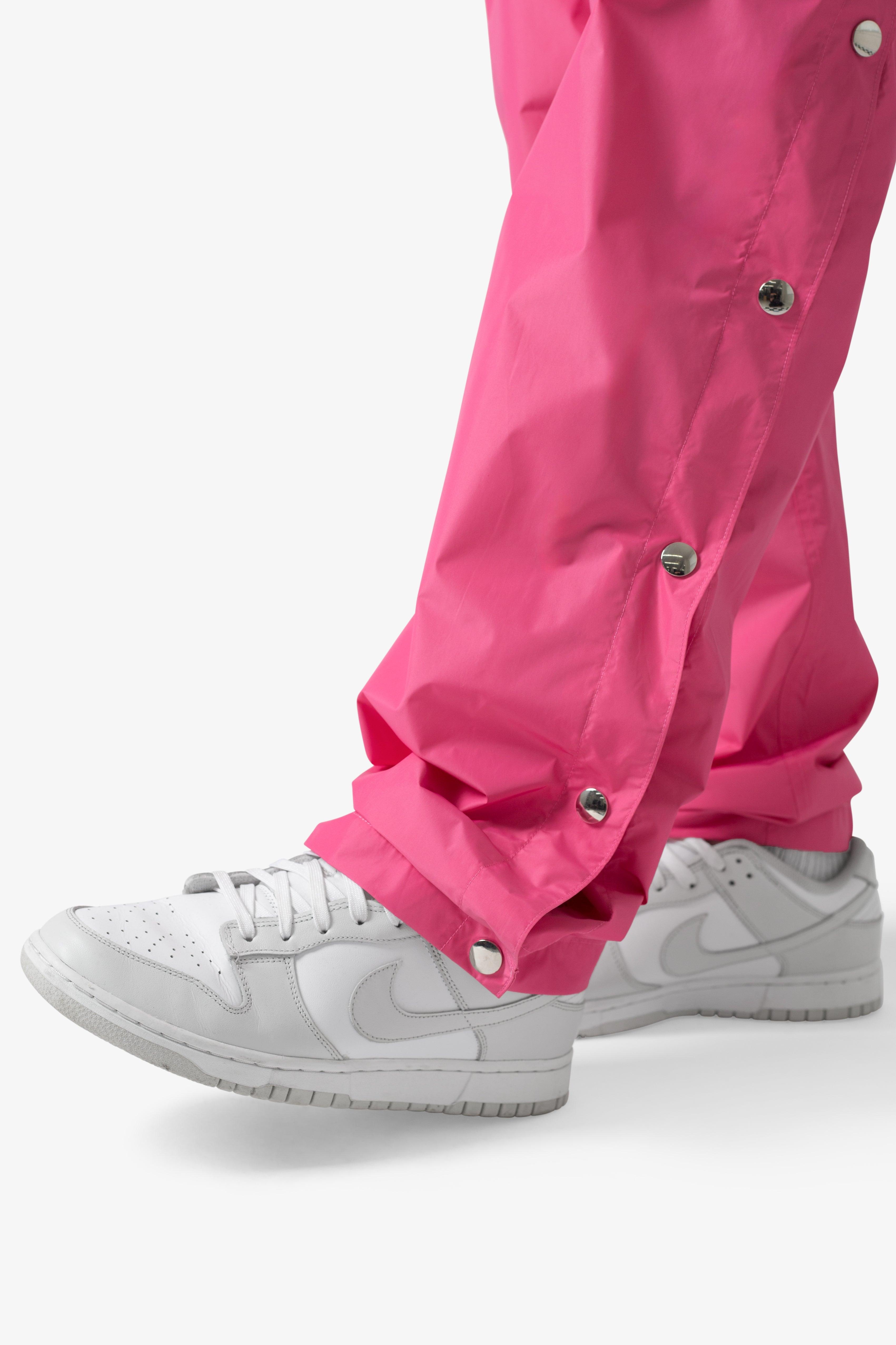 Nylon Snap Track Pants - Pink Product Image