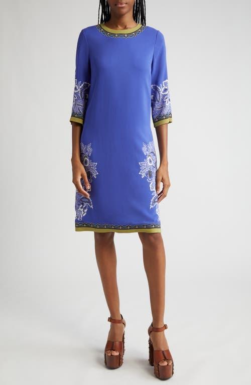 Etro Floral Print Stretch Crepe Shift Dress Product Image