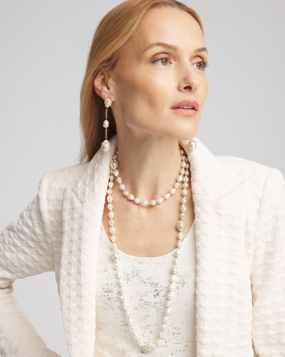 Long Faux Pearl Necklace Product Image