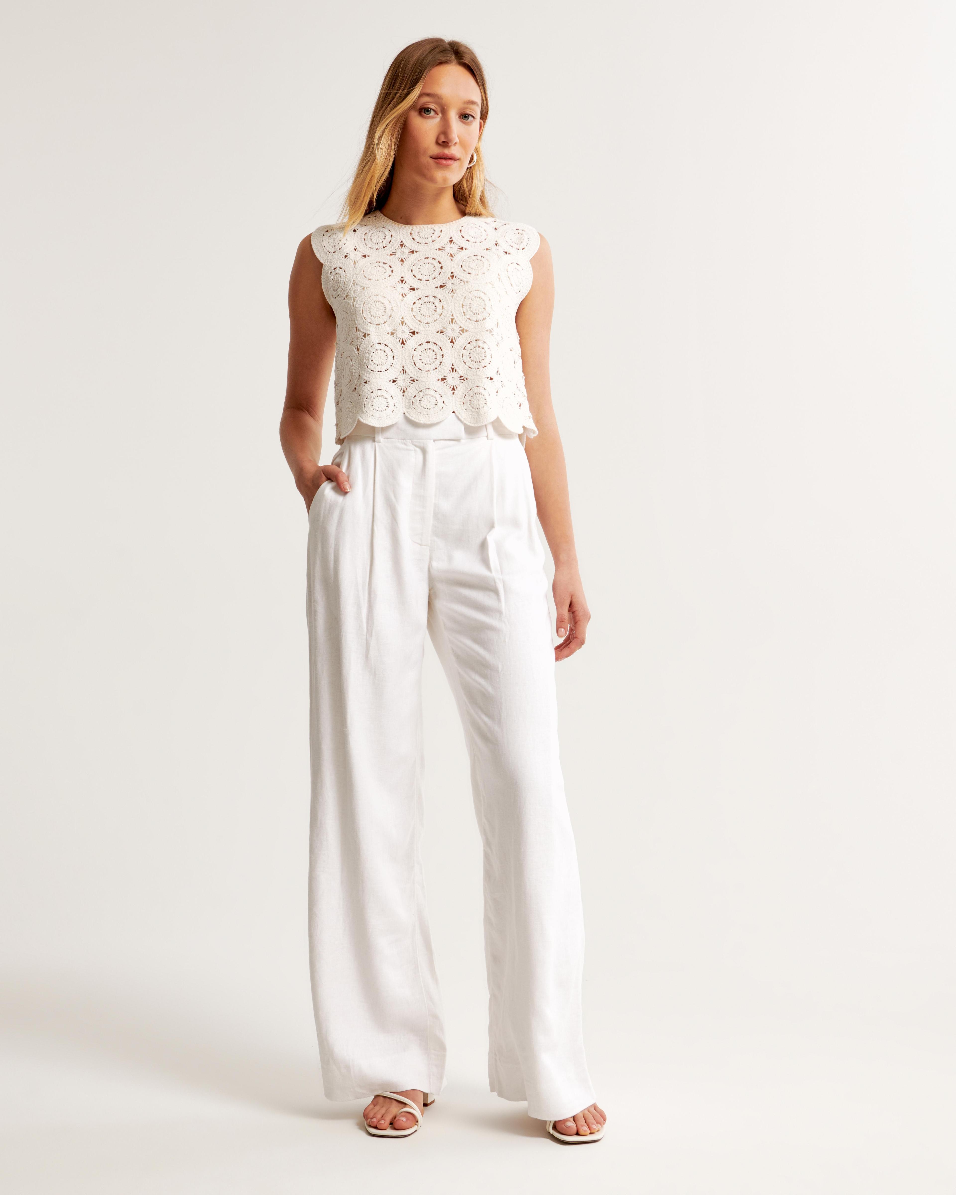 A&F Harper Tailored Linen-Blend Pant product image