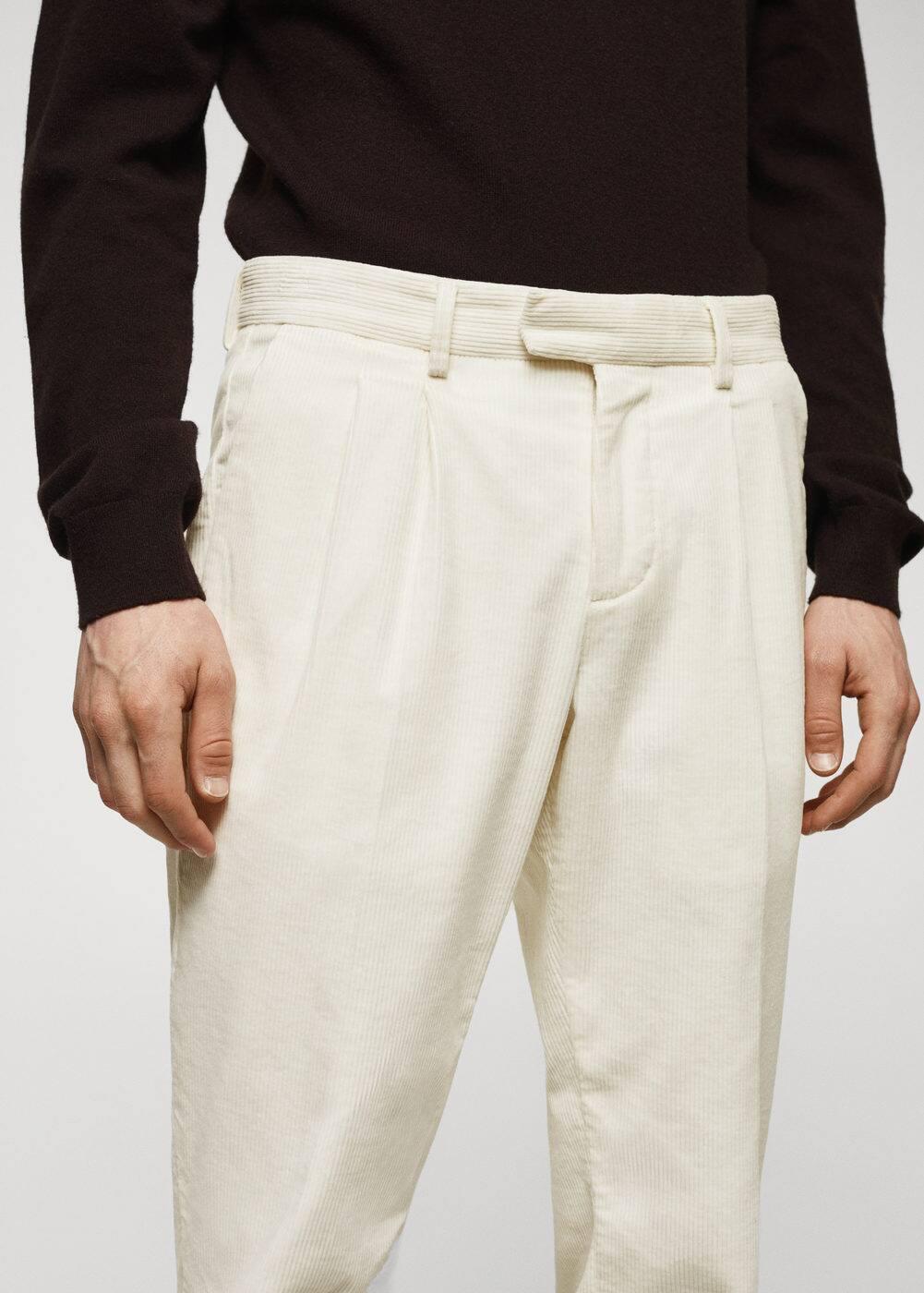 Mango Mens Pleated Corduroy Pants Product Image