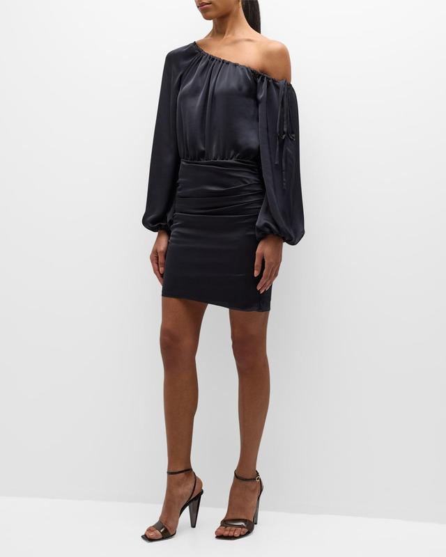 Womens Louisa Satin Off-The-Shoulder Minidress Product Image