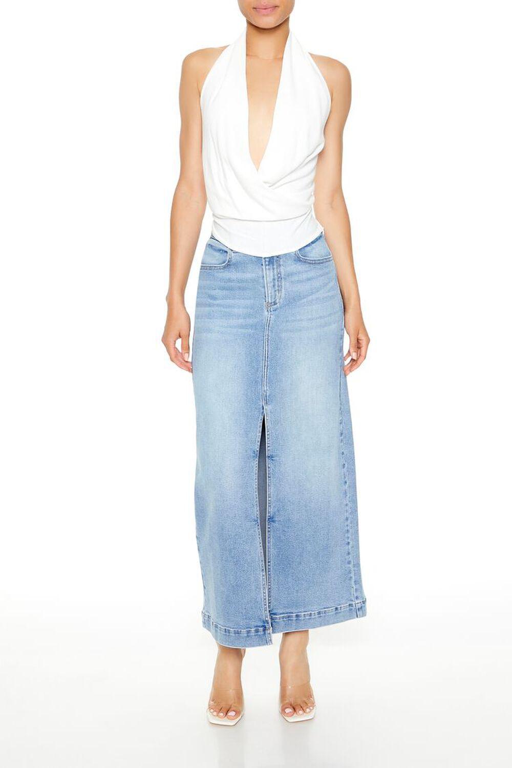 Denim Maxi Slit Skirt | Forever 21 Product Image