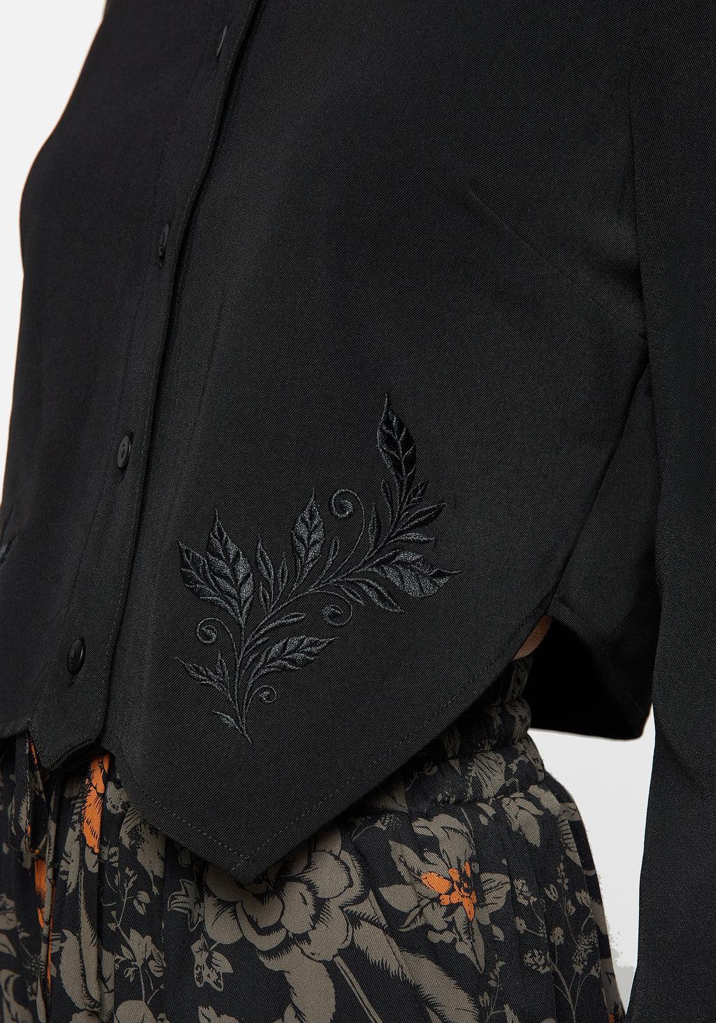 Linden Embroidered Crop Shirt Product Image