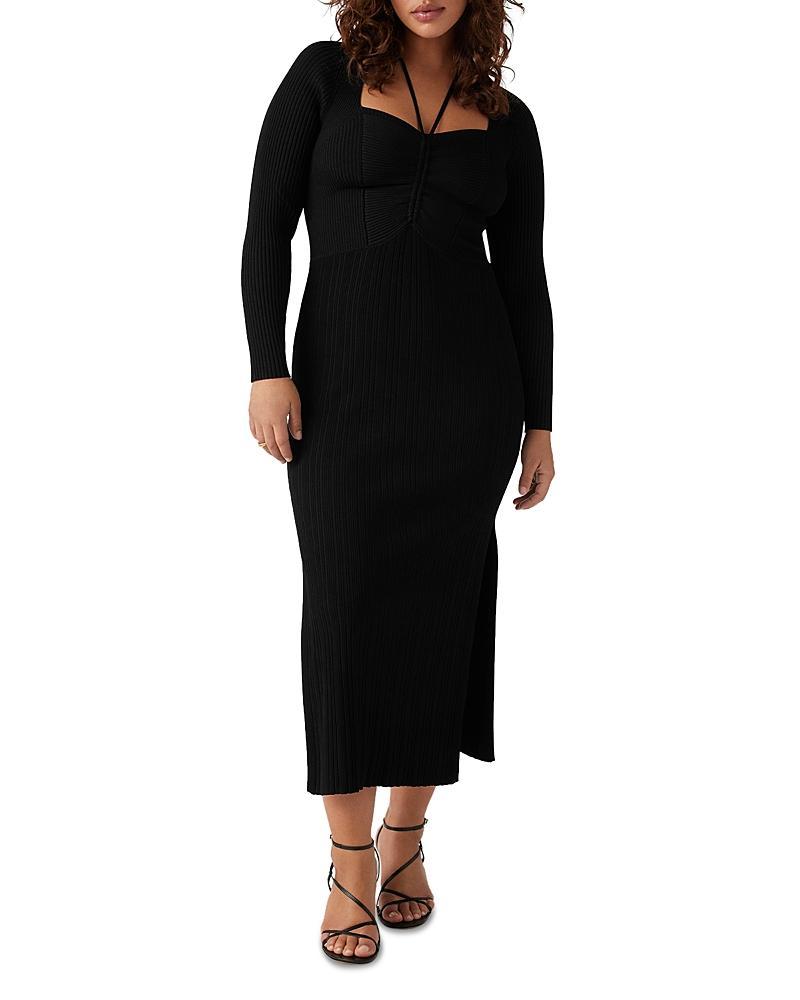 Womens Edora Knit Tie-Front Midi-Dress Product Image