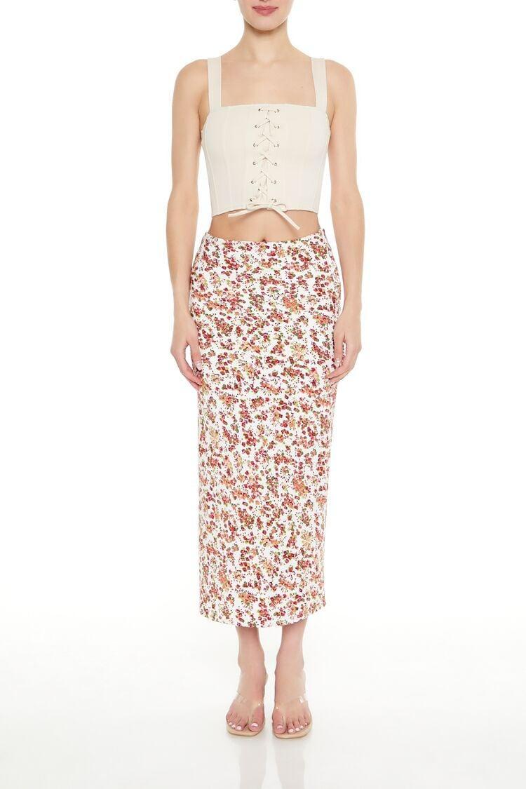 Floral Print Straight Maxi Skirt | Forever 21 Product Image