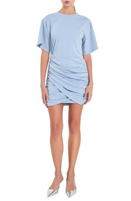 Womens Asymmetric Ruched Mini Dress Product Image