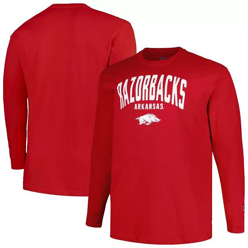 Mens Champion Cardinal Arkansas Razorbacks Big & Tall Arch Long Sleeve T-Shirt Product Image