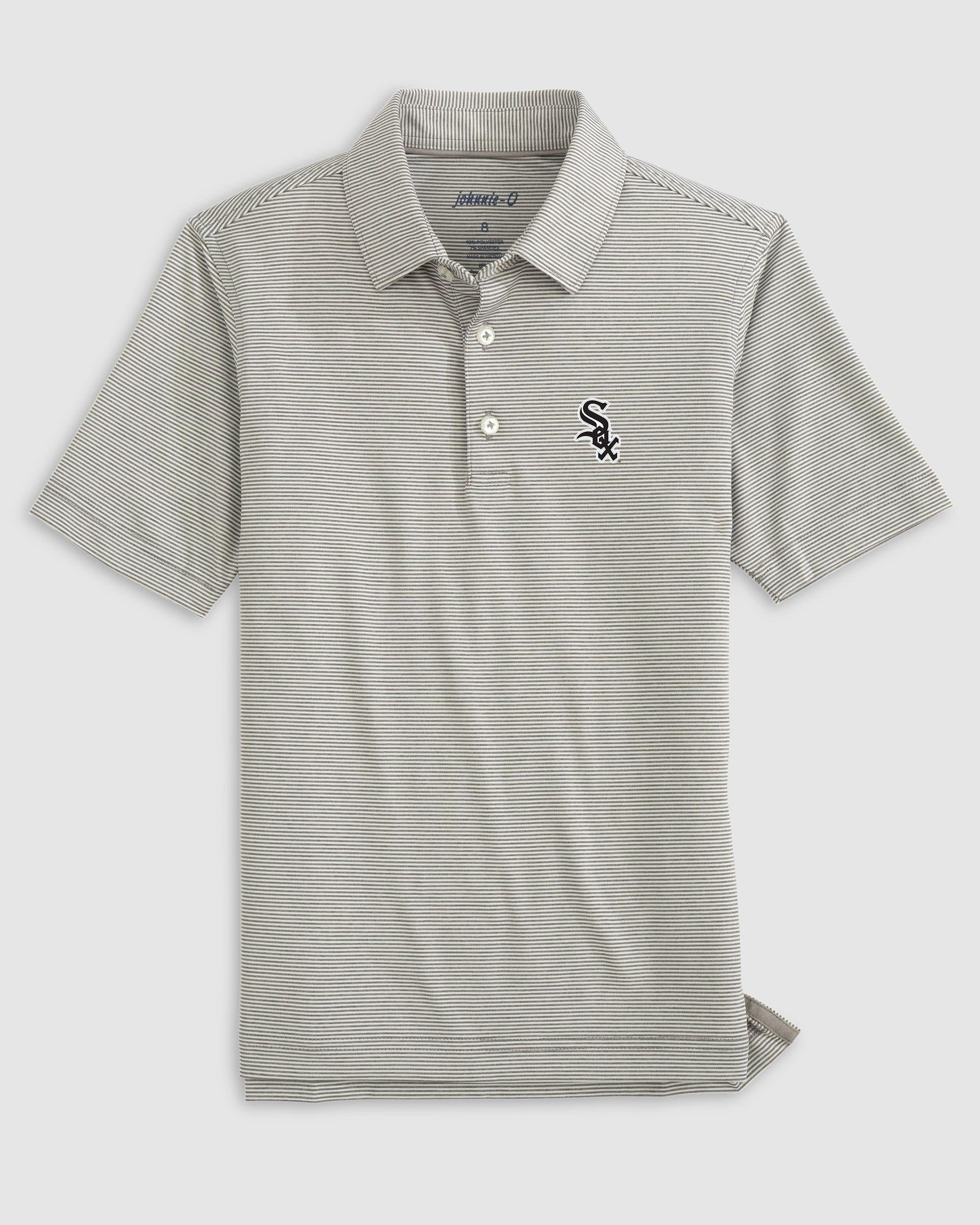 North Carolina Lyndonn Jr. Striped Jersey Performance Polo - Tar Heel Logo Product Image