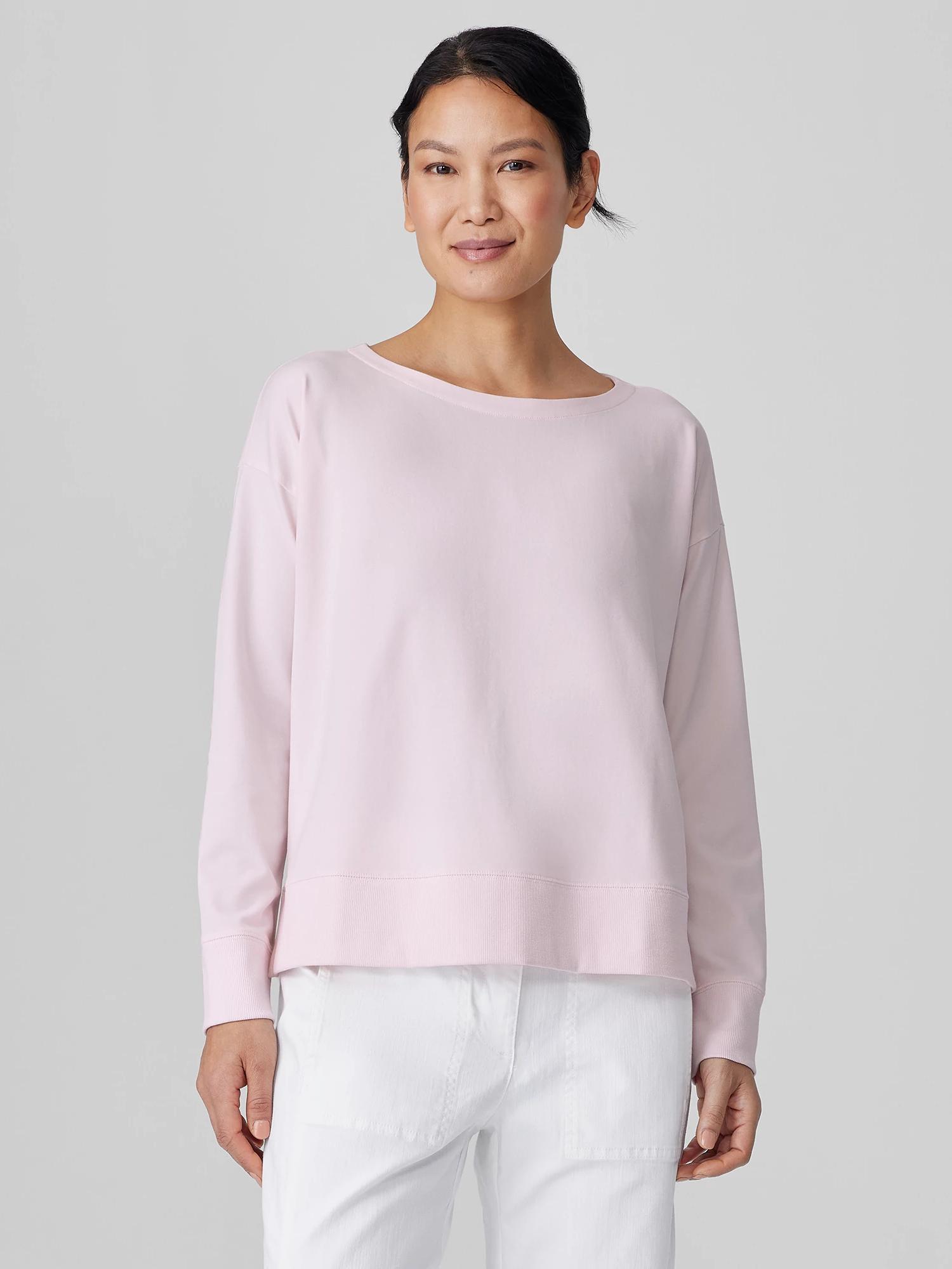 EILEEN FISHER Pima Cotton Stretch Jersey Bateau Neck Topfemale Product Image