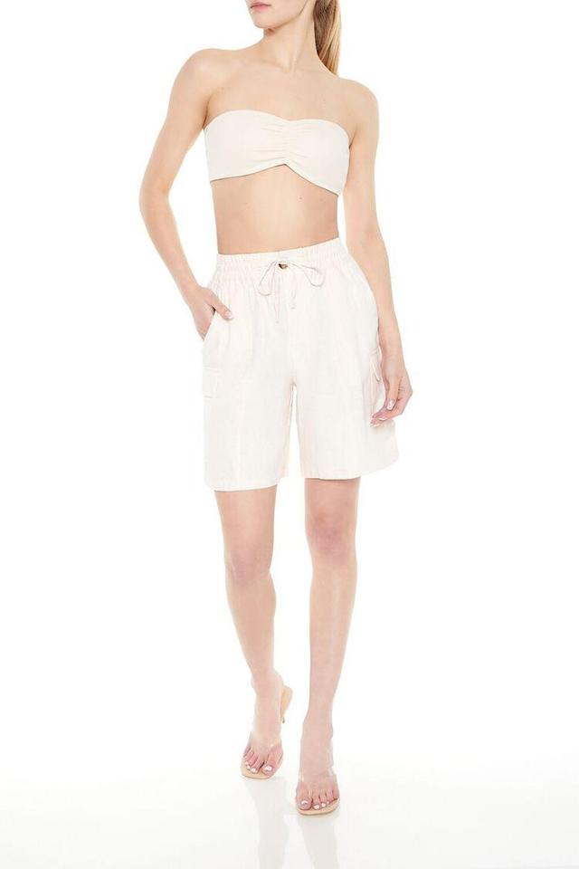 Linen-Blend Cargo Shorts | Forever 21 Product Image