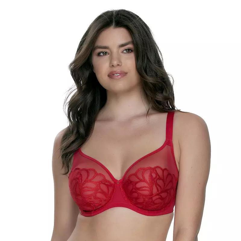 Paramour Womens Plus Size Lotus Embroidered Unlined Bra - Black 42H Product Image