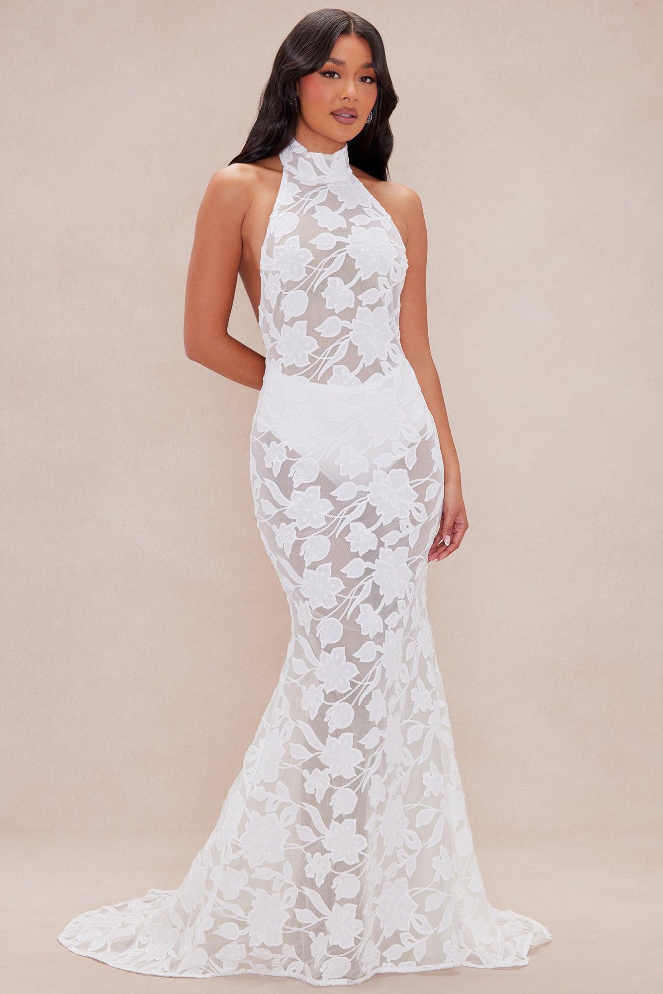 Serena Embroidered Maxi Dress - White Product Image