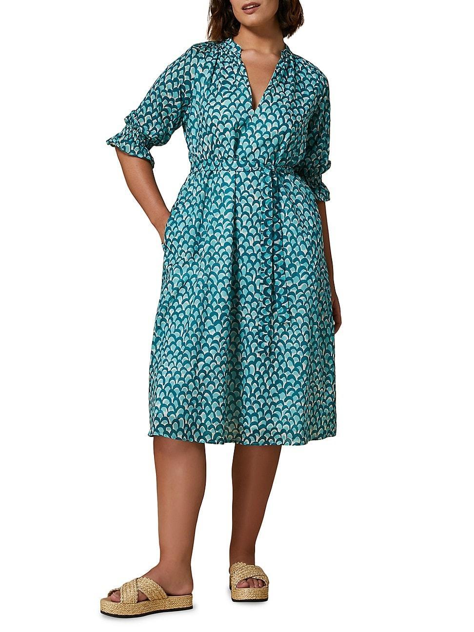 Plus Size Cinghia Cotton Voile Midi Dress Product Image