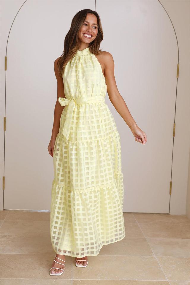 Summertime Picnic Maxi Dress Lemon  Product Image