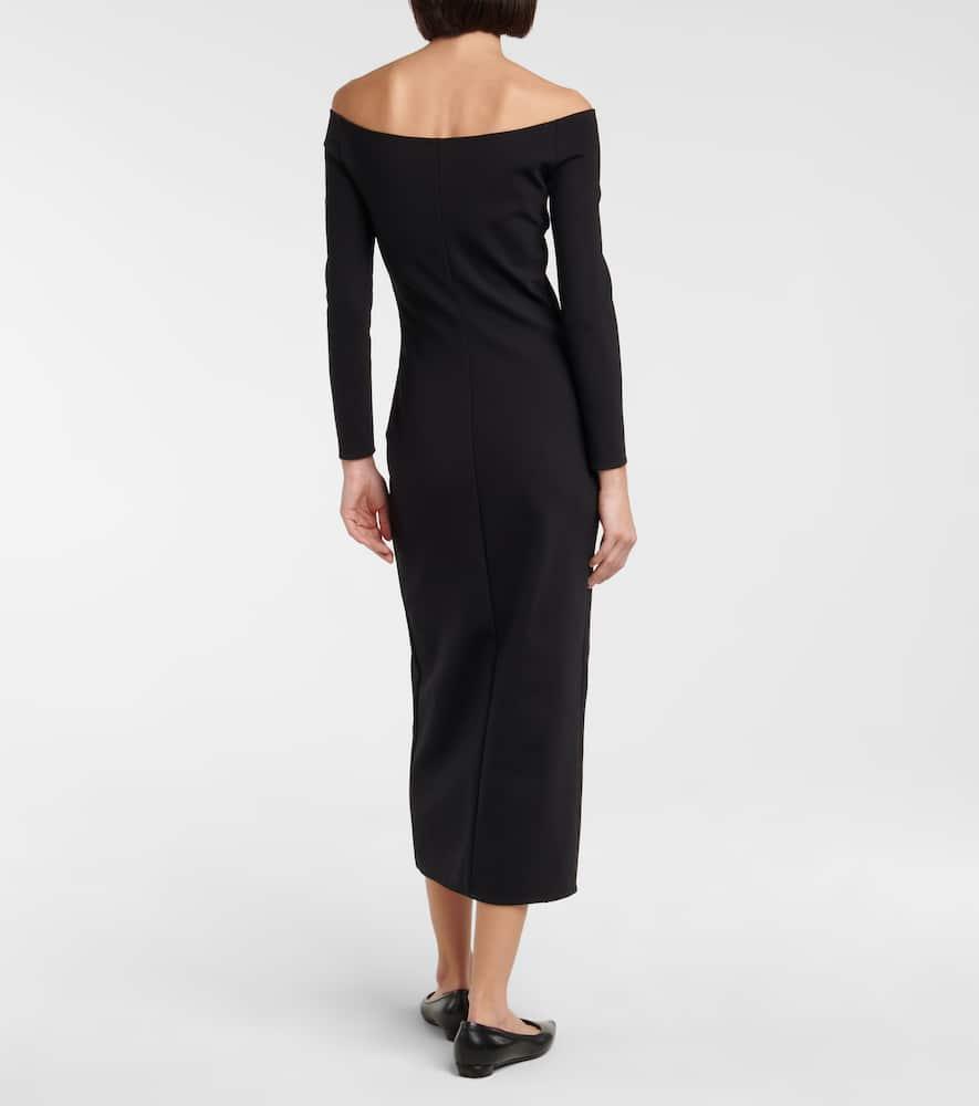 THE ROW Coralinda Off-shoulder Midi Dress In Black Product Image