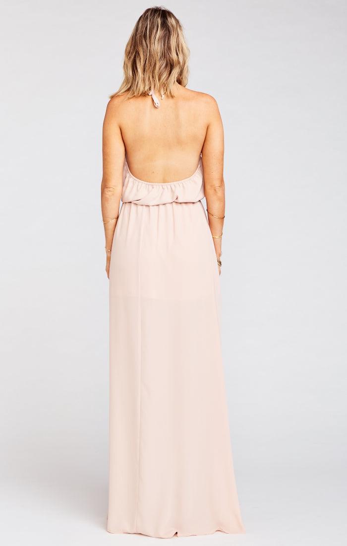 Heather Halter Dress ~ Dusty Blush Crisp Product Image