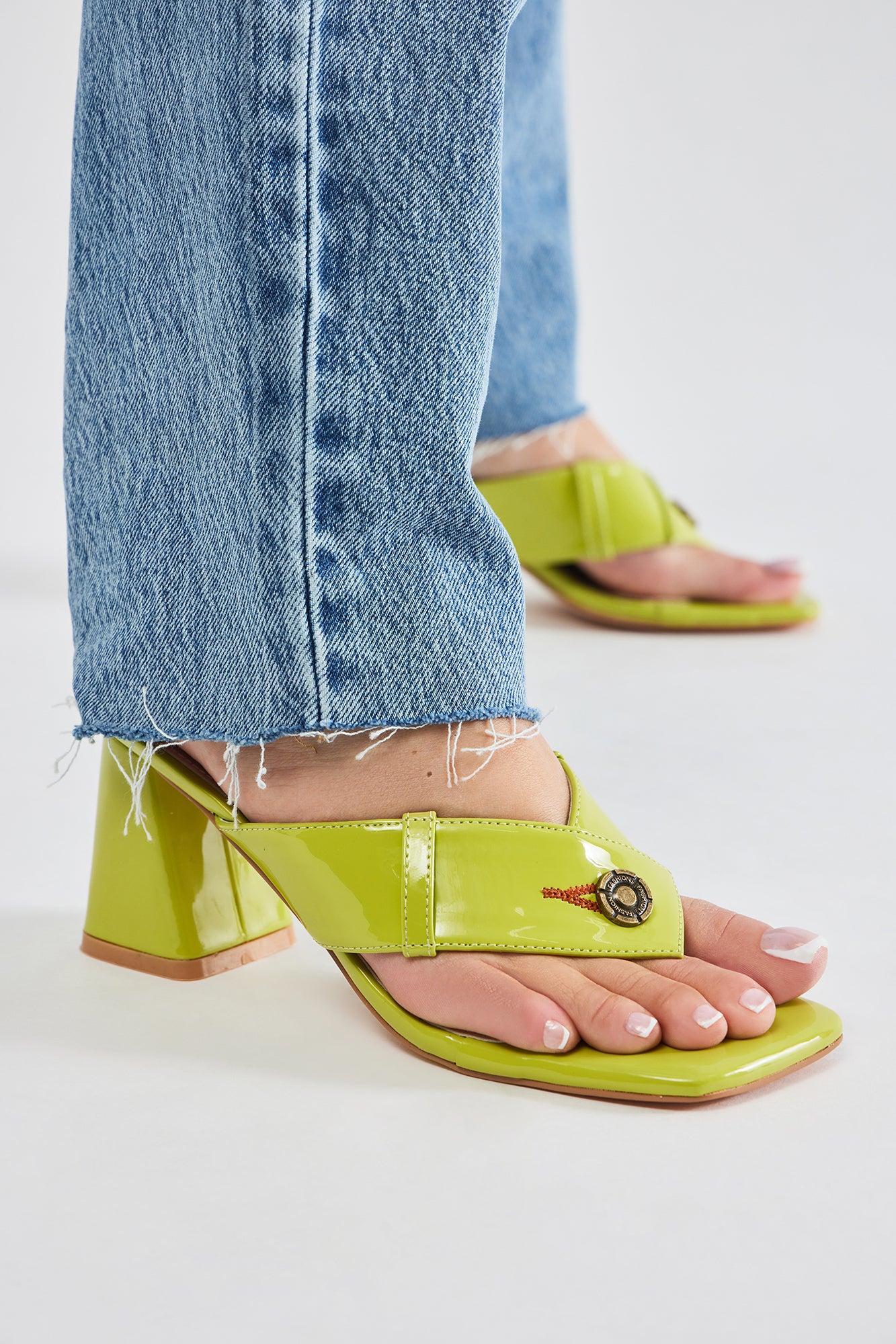 Days With You Heeled Mules - Green Product Image