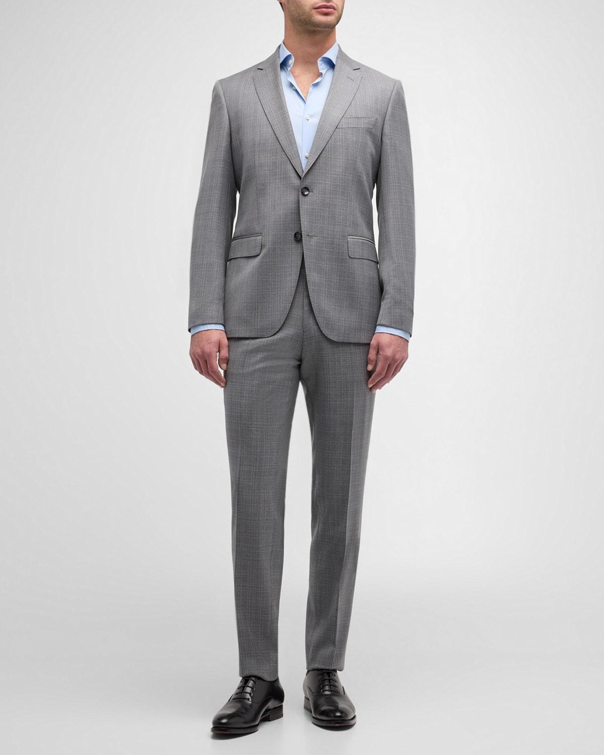 Mens Cotton-Wool Two-Button Suit Product Image