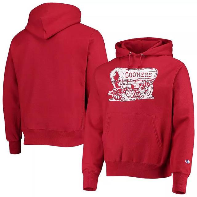 Mens Champion Crimson Oklahoma Sooners Vault Logo Reverse Weave Pullover Hoodie Product Image