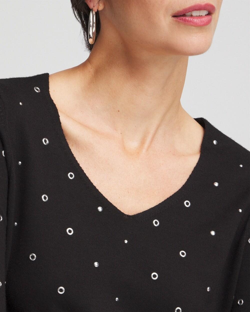 Studded V-Neck Sweater Product Image