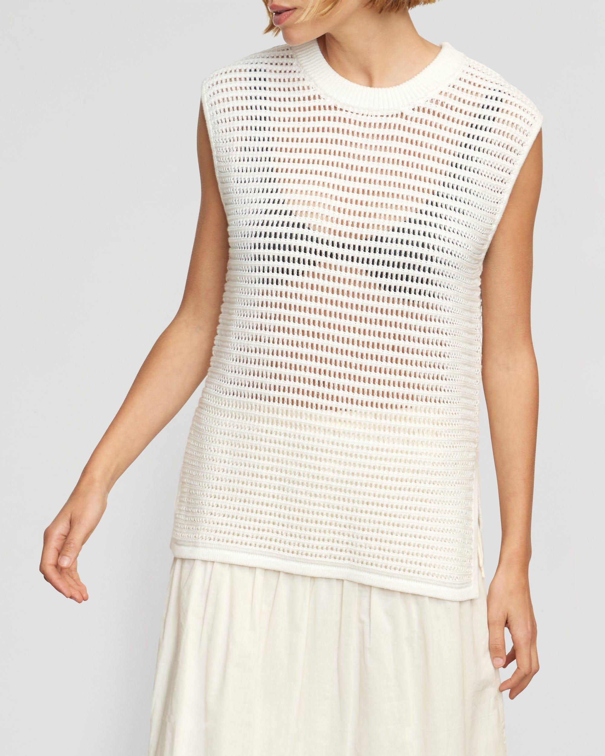 Zada Organic Cotton Crochet Sweater Tank Product Image