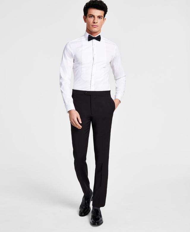 Calvin Klein Mens Skinny-Fit Wool Tuxedo Pant Product Image