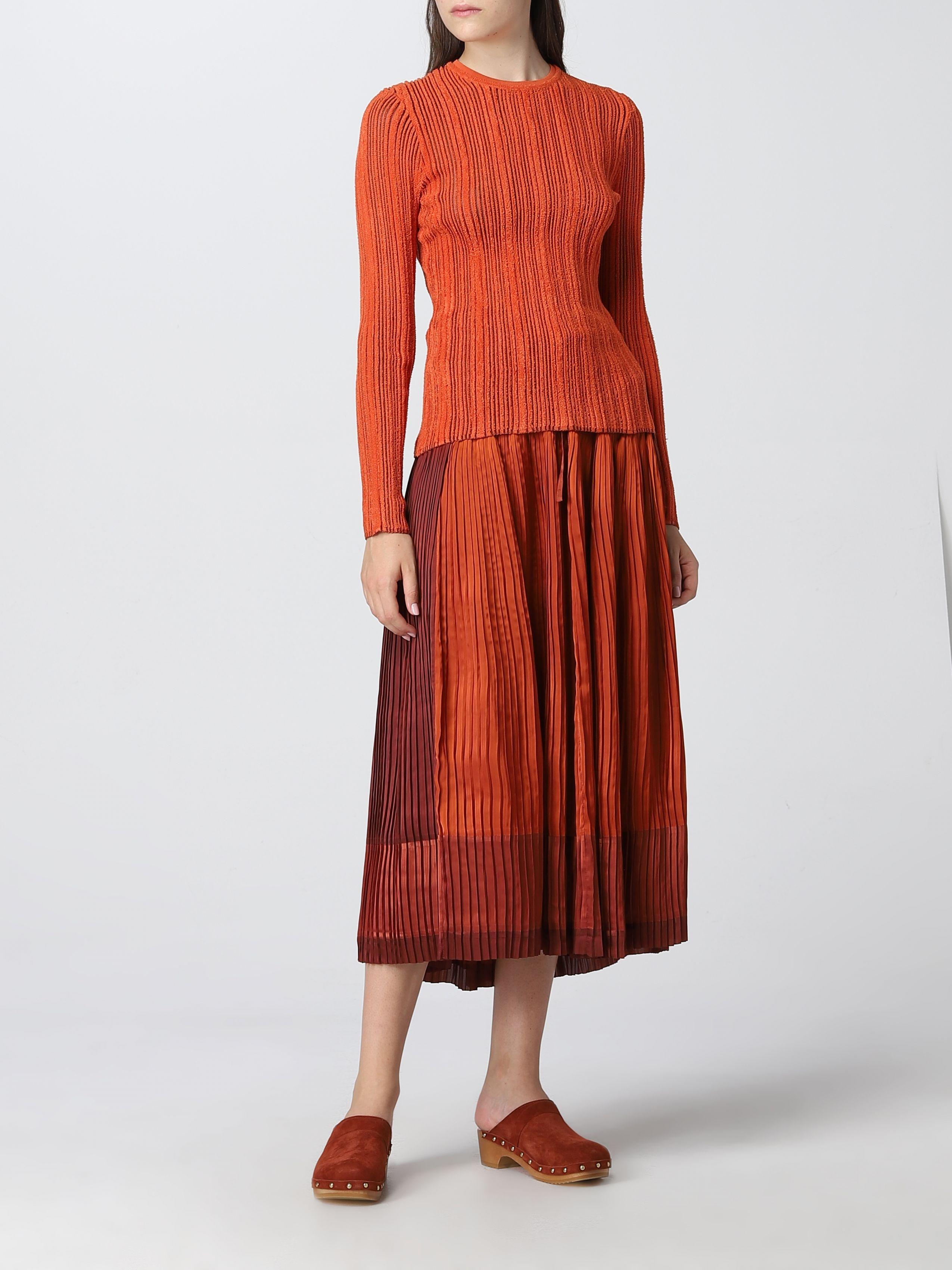 ULLA JOHNSON Malia Pleated Drawstring Maxi Skirt In Tierra Product Image