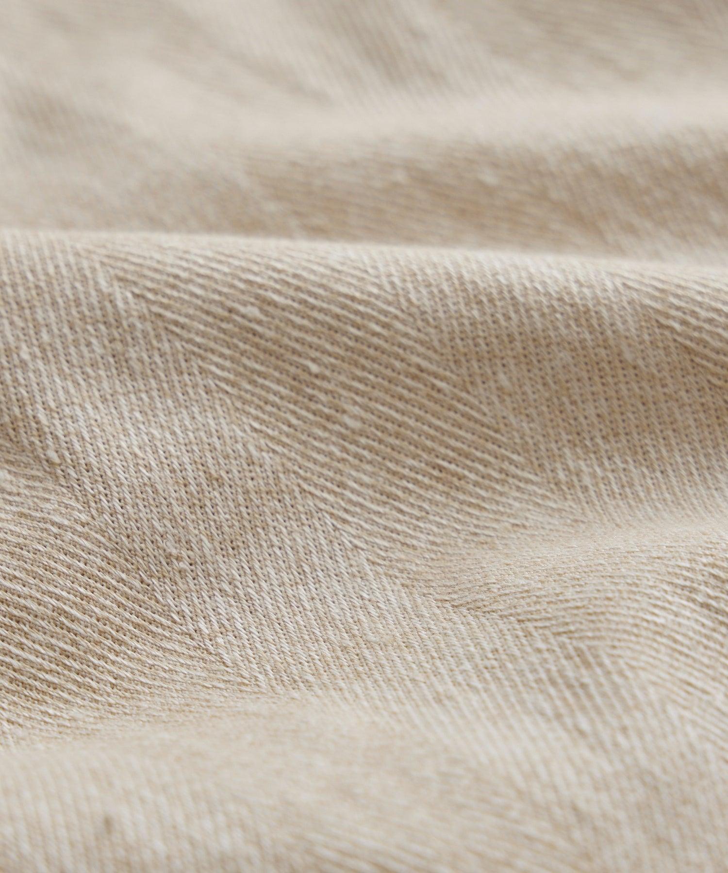 Linen Cotton Herringbone Shirt in Desert Beige Product Image