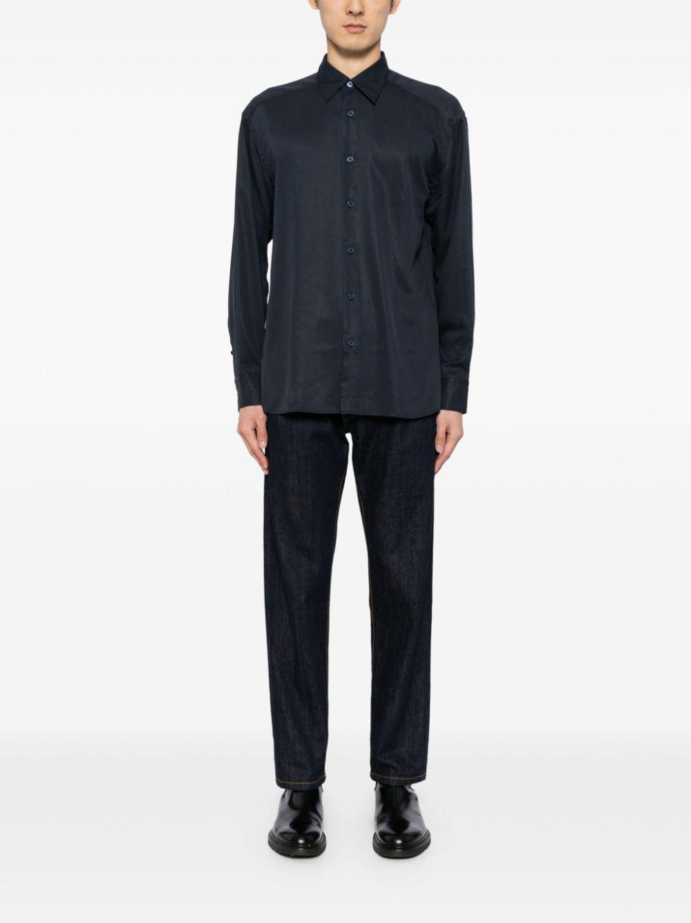 HUGO BOSS Button-up Cotton Shirt In Blue Product Image