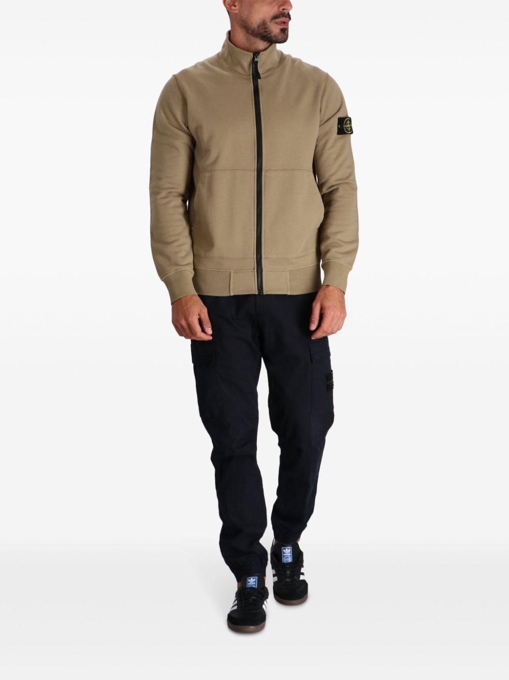 Compass-badge Cotton Jacket In Neutrals Product Image