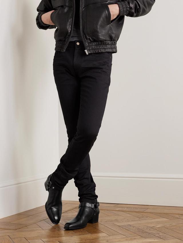 SAINT LAURENT Black Wyatt Harness Boots In Nero Product Image