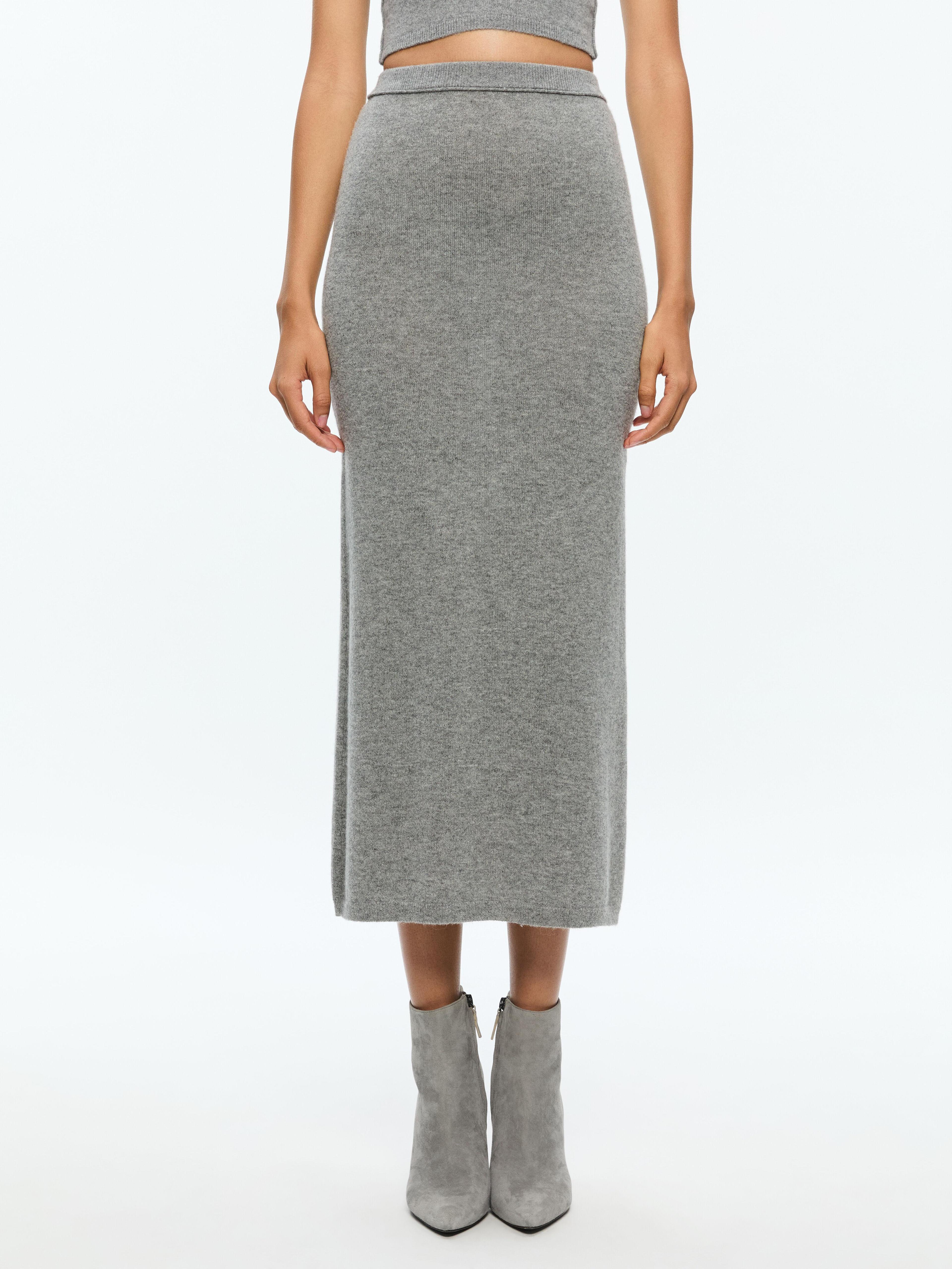 ALICE AND OLIVIA Adrina Skirt In Medium Heather Grey Product Image