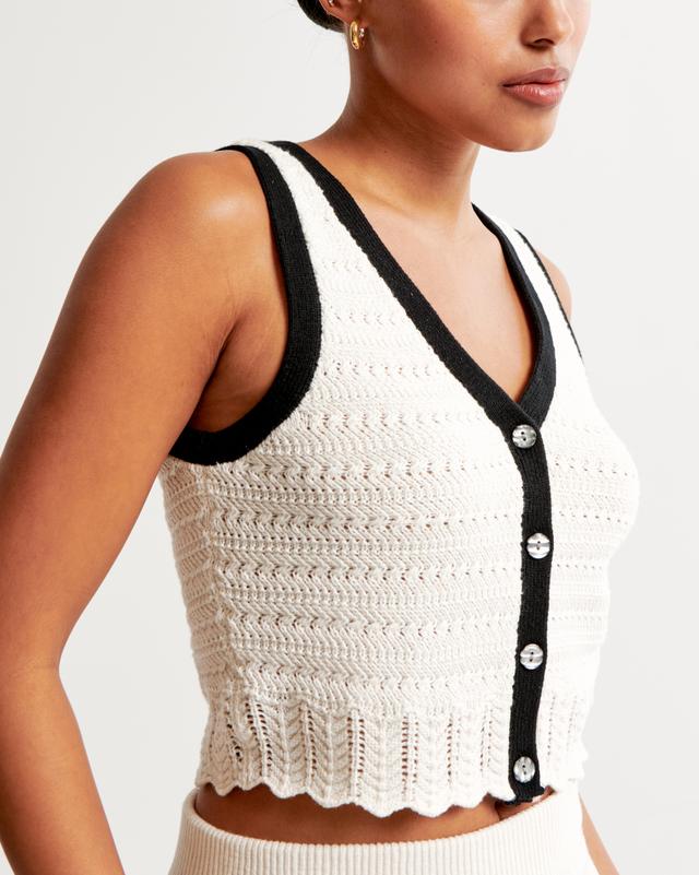 Crochet-Style Sweater Vest Product Image