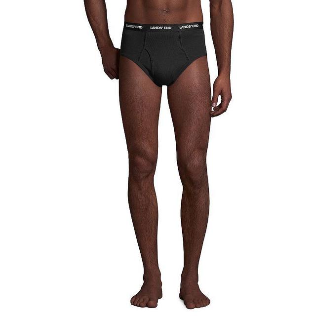 Big & Tall Lands End 3-pack Knit Briefs, Mens Black Product Image