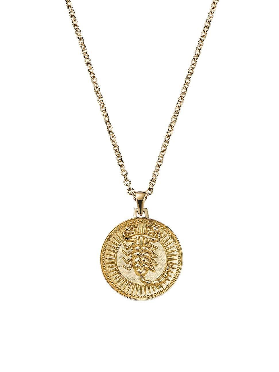 Womens Icons 18K Yellow Gold Zodiac Medallion Necklace Product Image