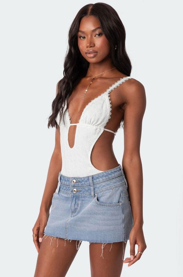 Textured Cut Out Bodysuit Product Image